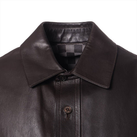 ルイ・ヴィトン LOUIS VUITTON レザー ラム ジャケット ブラウン WS15881