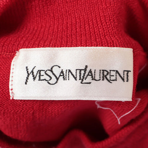 イヴ・サンローラン YVES SAINT LAURENT ウール ロゴ ニット レッド WS15884