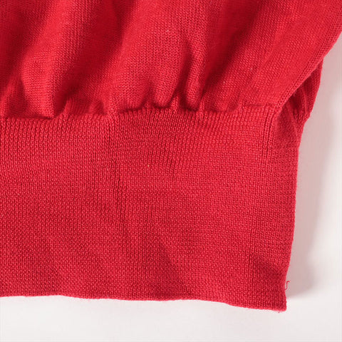 イヴ・サンローラン YVES SAINT LAURENT ウール ロゴ ニット レッド WS15884