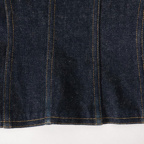 シャネル CHANEL デニム 96P 1996年 ノーカラー Size:36 ジャケット ブルーインディゴ WS15886