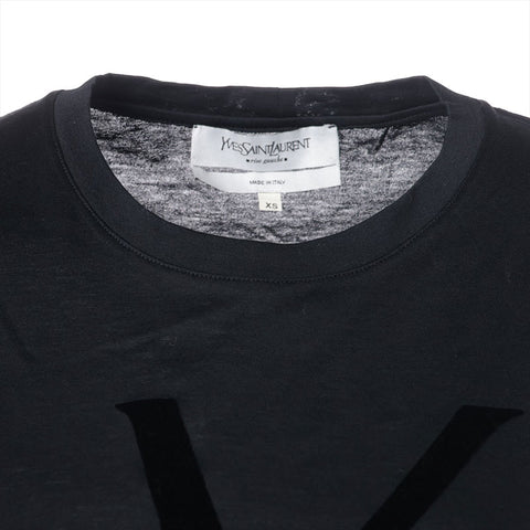 イヴ・サンローラン YVES SAINT LAURENT ロゴ コットン Size:XS 半袖Ｔシャツ ブラック WS15890