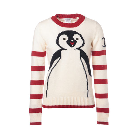 CHANEL Wool Penguin 07A Size:34 knit Ivory WS15891