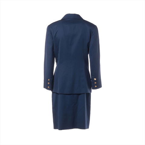 CHANEL COCO Button Clover 1990s Size:40 suit Navy WS15898