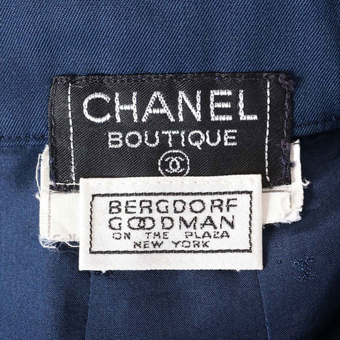 CHANEL COCO Button Clover 1990s Size:40 suit Navy WS15898