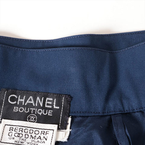 CHANEL COCO Button Clover 1990s Size:40 suit Navy WS15898