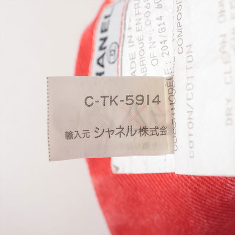 シャネル CHANEL コットン デニム ココボタン Size:42 スカート オレンジ WS15901