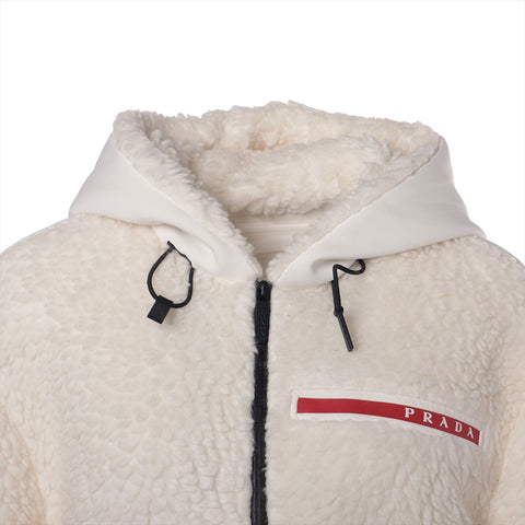 プラダ PRADA フリース クロップド ダブルフリース ジャケット Size:XS ジャケット ホワイト WS15902
