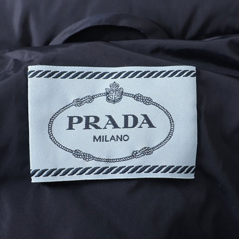 PRADA Feather 2018 Logo Down Jacket Jacket Navy WS15903