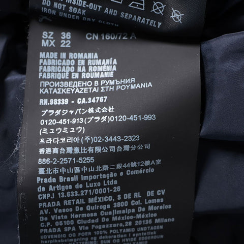 PRADA Feather 2018 Logo Down Jacket Jacket Navy WS15903