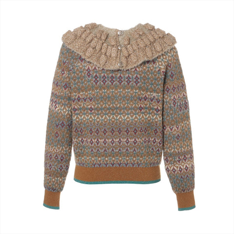 CHANEL 2019 Knit 2-way All-over Pattern knit gold WS15905
