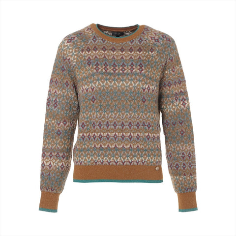 CHANEL 2019 Knit 2-way All-over Pattern knit gold WS15905