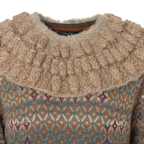 CHANEL 2019 Knit 2-way All-over Pattern knit gold WS15905