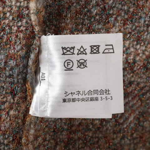 CHANEL 2019 Knit 2-way All-over Pattern knit gold WS15905