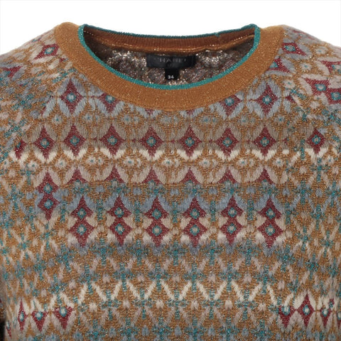 CHANEL 2019 Knit 2-way All-over Pattern knit gold WS15905