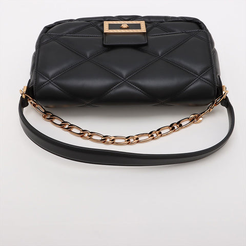 ヴェルサーチ VERSACE レザー グレカ フレーム マテラッセ チェーン パデット ショルダーバッグ ブラック WS15906