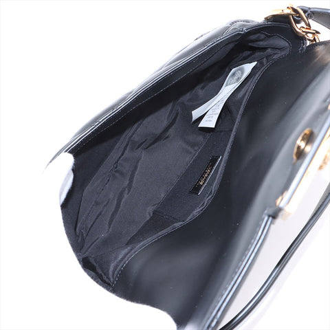 ヴェルサーチ VERSACE レザー グレカ フレーム マテラッセ チェーン パデット ショルダーバッグ ブラック WS15906