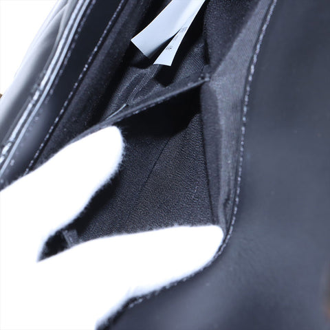 VERSACE Leather Greca Frame Matelasse Chain Padded Shoulder Bag black WS15906