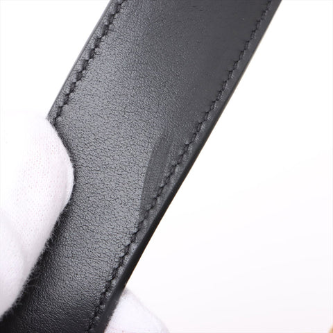 VERSACE Leather Greca Frame Matelasse Chain Padded Shoulder Bag black WS15906