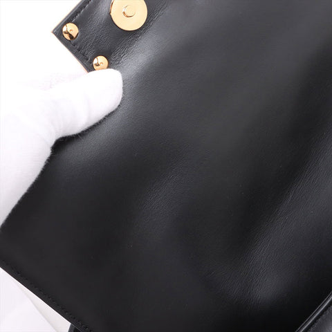 ヴェルサーチ VERSACE レザー グレカ フレーム マテラッセ チェーン パデット ショルダーバッグ ブラック WS15906