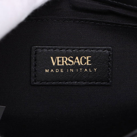 ヴェルサーチ VERSACE レザー グレカ フレーム マテラッセ チェーン パデット ショルダーバッグ ブラック WS15907