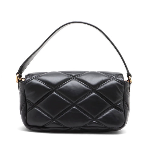 ヴェルサーチ VERSACE レザー グレカ フレーム マテラッセ チェーン パデット ショルダーバッグ ブラック WS15907