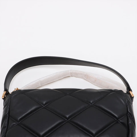 ヴェルサーチ VERSACE レザー グレカ フレーム マテラッセ チェーン パデット ショルダーバッグ ブラック WS15908
