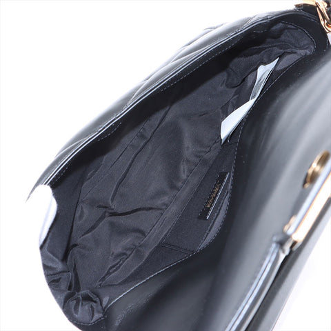 ヴェルサーチ VERSACE レザー グレカ フレーム マテラッセ チェーン パデット ショルダーバッグ ブラック WS15908