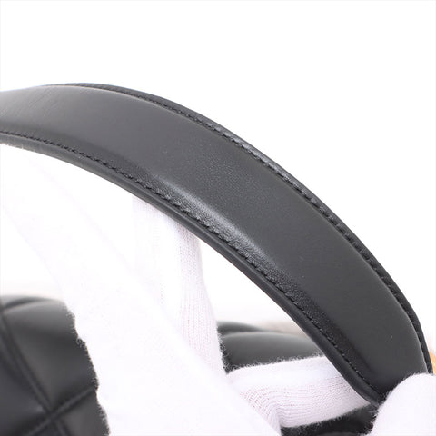 VERSACE Leather Greca Frame Matelasse Chain Padded Shoulder Bag black WS15908