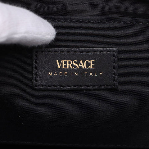 ヴェルサーチ VERSACE レザー グレカ フレーム マテラッセ チェーン パデット ショルダーバッグ ブラック WS15909