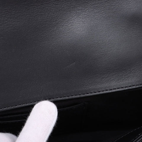 VERSACE Leather Greca Frame Matelasse Chain Padded Shoulder Bag black WS15910