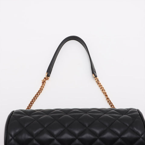 ヴェルサーチ VERSACE パデット レザー ドラム ショルダーバッグ ブラック WS15911