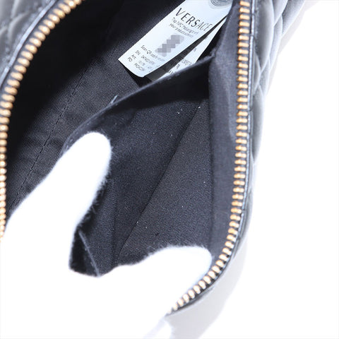ヴェルサーチ VERSACE パデット レザー ドラム ショルダーバッグ ブラック WS15911