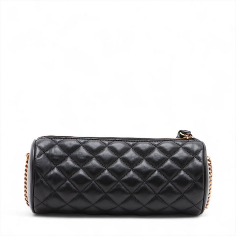 ヴェルサーチ VERSACE パデット レザー ドラム ショルダーバッグ ブラック WS15911