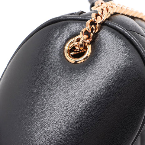 ヴェルサーチ VERSACE パデット レザー ドラム ショルダーバッグ ブラック WS15911
