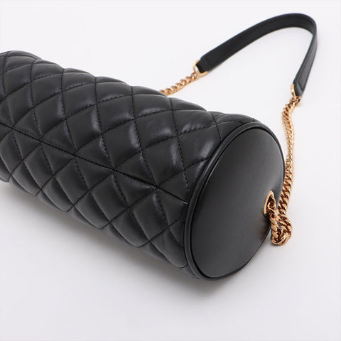 ヴェルサーチ VERSACE パデット レザー ドラム ショルダーバッグ ブラック WS15911