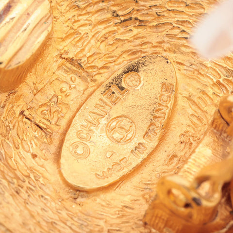 CHANEL COCO Mark Round Matelasse Button Earring gold WS15913