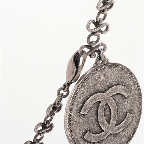 CHANEL Medal COCO Mark 03P Mademoiselle 2003 Necklace Silver WS15914