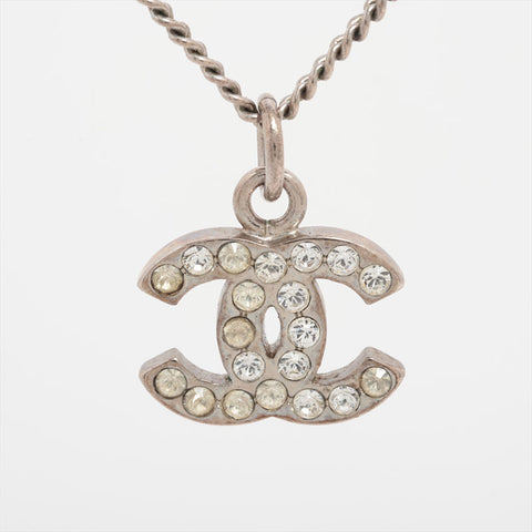 シャネル CHANEL 07V 2007 ココマーク ラインストーン ネックレス シルバー WS15917
