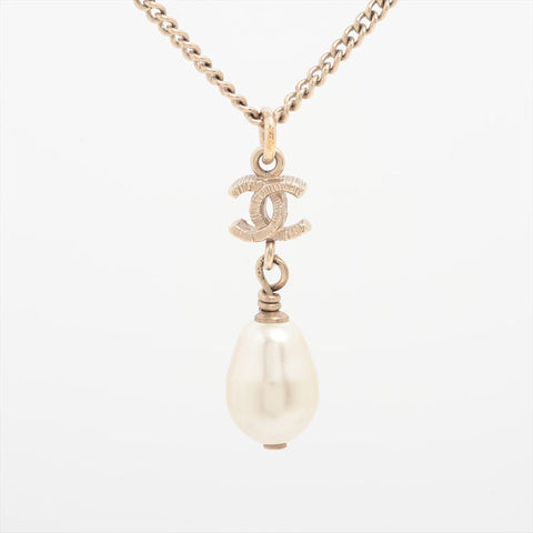 シャネル CHANEL B13S 2013年 ミニ ココマーク パール ネックレス ゴールド WS15921