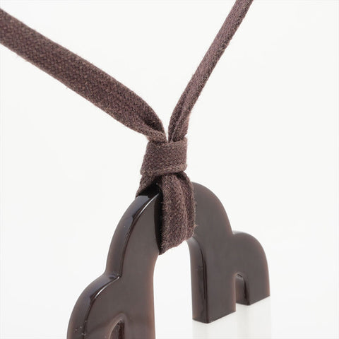 HERMES Attrage Buffalo Horn Necklace Brown WS15922