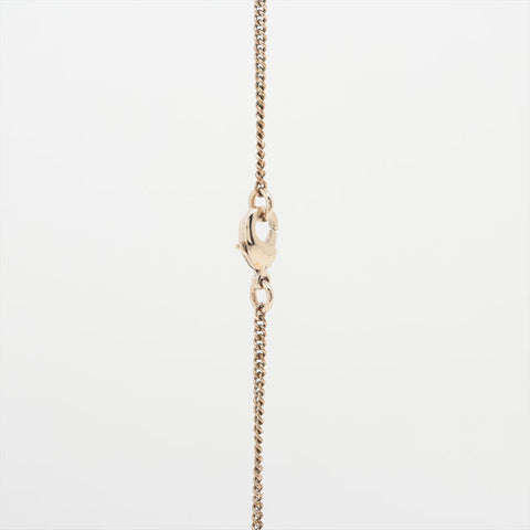 CHANEL B17S 2017 COCO Mark Pink Rhinestone Necklace gold WS15925