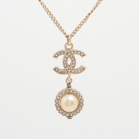 シャネル CHANEL B19B 2019 ココマーク ラインストーン ネックレス ゴールド WS15939