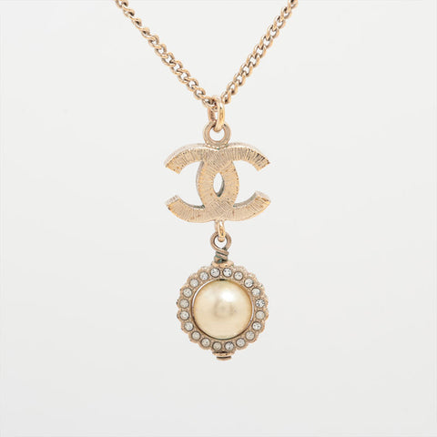 シャネル CHANEL B19B 2019 ココマーク ラインストーン ネックレス ゴールド WS15939