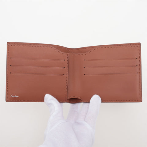 CARTIER leather Bifold Wallet Brown WS15948