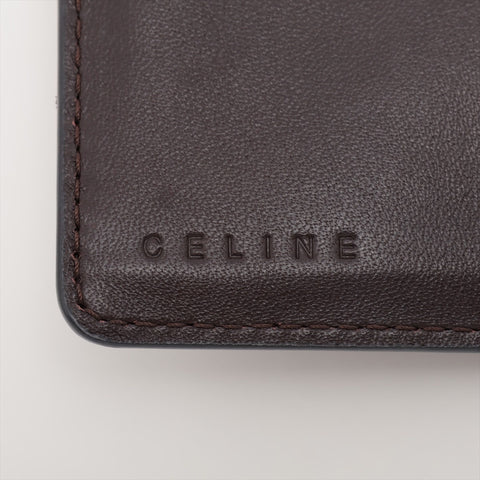 CELINE Canvas Embossed Leather Macadam Purse Brown WS15949