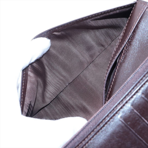 CELINE Canvas Embossed Leather Macadam Purse Brown WS15949