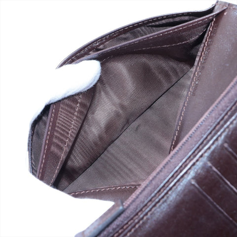 CELINE Canvas Embossed Leather Macadam Purse Brown WS15949