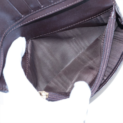 CELINE Canvas Embossed Leather Macadam Purse Brown WS15949