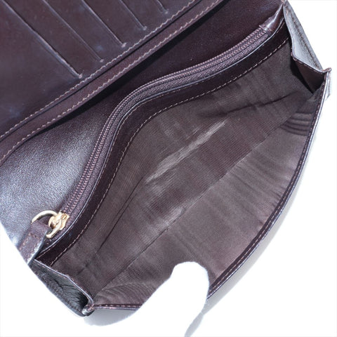 CELINE Canvas Embossed Leather Macadam Purse Brown WS15949