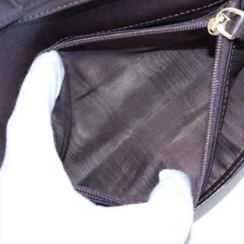 CELINE Canvas Embossed Leather Macadam Purse Brown WS15949